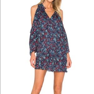 Parker silk floral Anastasia dress cold shoulder